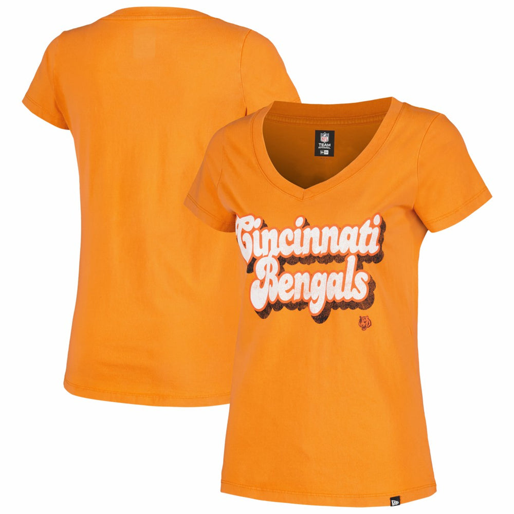 Cincinnati Bengals Women's Enzyme Wash Low V-Neck T-Shirt | NFL Hot