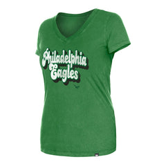 Philadelphia Eagles Women's Enzyme Wash Low V-Neck T-Shirt | NFL Hot