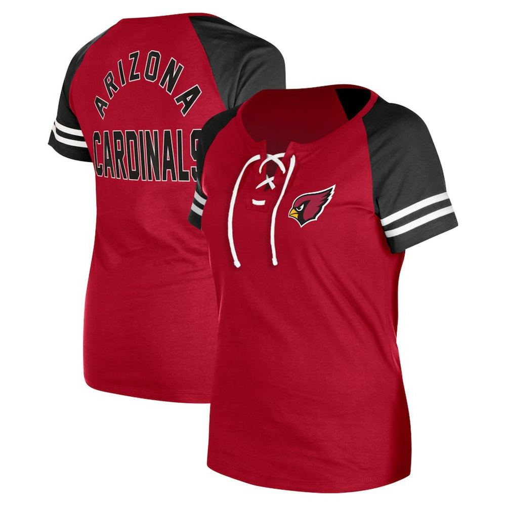 Arizona Cardinals Women's Lace-Up Raglan T-Shirt | NFL Hot