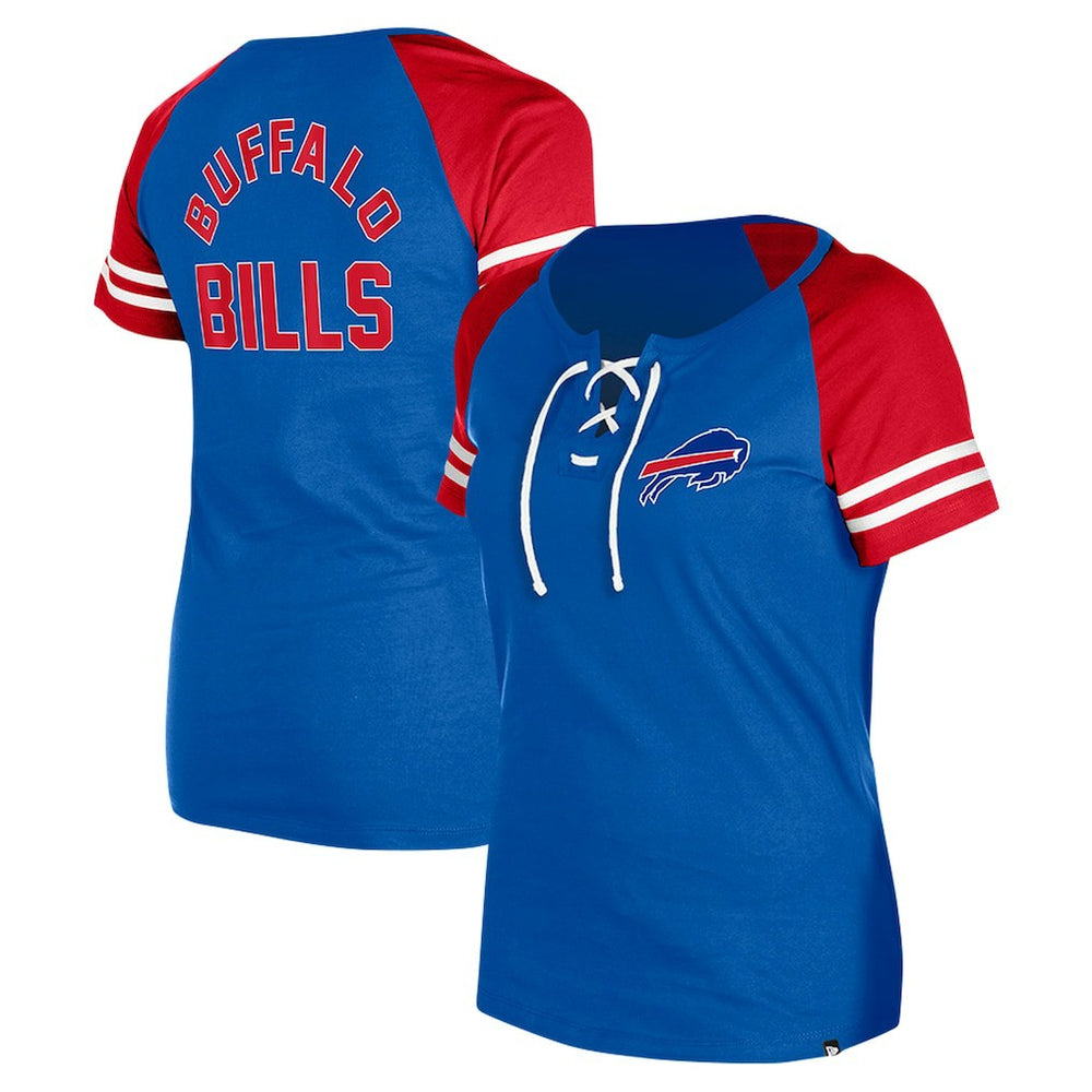 Buffalo Bills Women's Lace-Up Raglan T-Shirt | NFL Sale