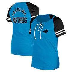 Carolina Panthers Women's Lace-Up Raglan T-Shirt | NFL New