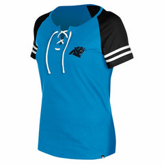 Carolina Panthers Women's Lace-Up Raglan T-Shirt | NFL New