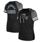 Las Vegas Raiders Women's Lace-Up Raglan T-Shirt | NFL On sale