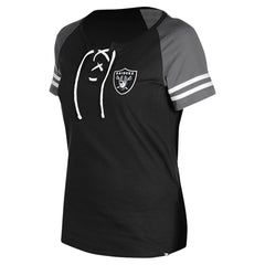 Las Vegas Raiders Women's Lace-Up Raglan T-Shirt | NFL On sale