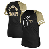 New Orleans Saints Women's Lace-Up Raglan T-Shirt | NFL On sale