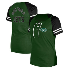 New York Jets Women's Lace-Up Raglan T-Shirt | NFL Sale