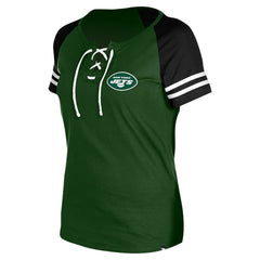 New York Jets Women's Lace-Up Raglan T-Shirt | NFL Sale