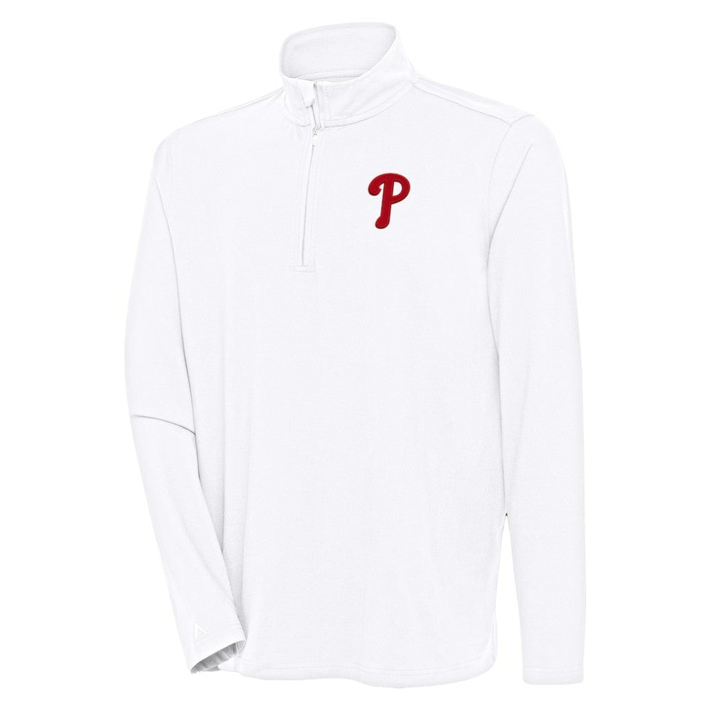 Philadelphia Phillies Antigua Hunk Quarter-Zip Pullover Top - MLB Pullover