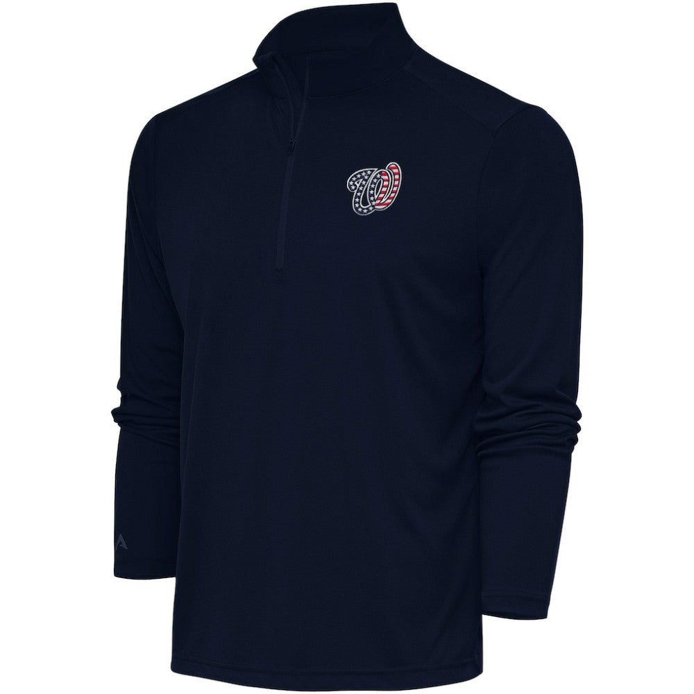Washington Nationals Antigua Patriotic Tribute Quarter-Zip Pullover Top - MLB Pullover