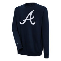 Atlanta Braves Antigua Victory Crewneck Chenille Pullover Sweatshirt - MLB Pullover