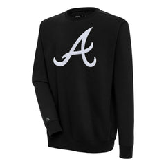 Atlanta Braves Antigua Victory Crewneck Chenille Pullover Sweatshirt - MLB Pullover