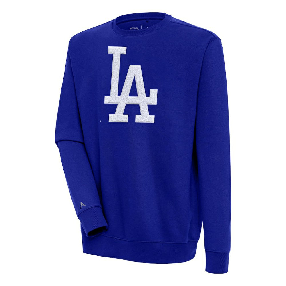 Los Angeles Dodgers Antigua Victory Crewneck Chenille Pullover Sweatshirt - MLB Pullover