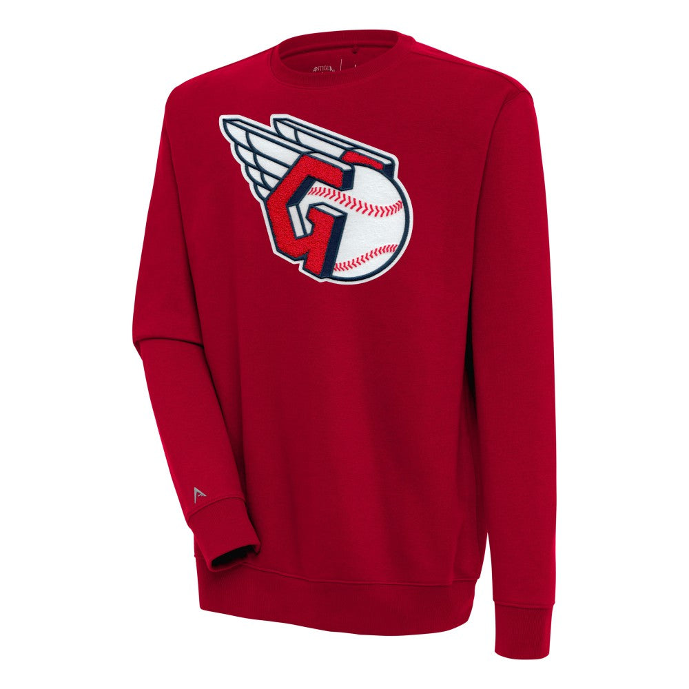 Cleveland Guardians Antigua Victory Crewneck Chenille Pullover Sweatshirt - MLB Pullover