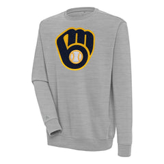 Milwaukee Brewers Antigua Victory Crewneck Chenille Pullover Sweatshirt - MLB Pullover