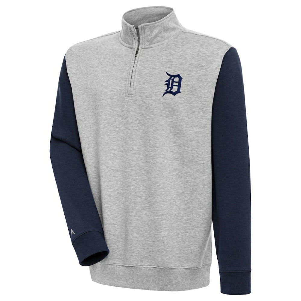 Detroit Tigers Antigua Victory Colorblock Quarter-Zip Pullover Top - MLB Pullover