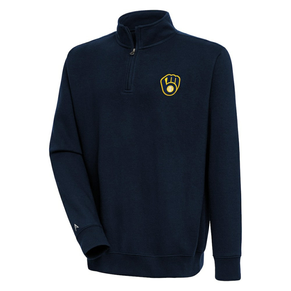Milwaukee Brewers Antigua Victory Quarter-Zip Pullover Top - MLB Pullover