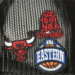 Black Chicago Bulls Times Up Classic Script Cord Trucker Hat | NBA