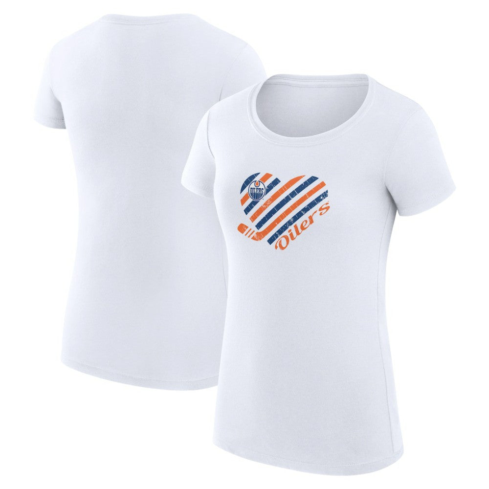 Edmonton Oilers G-III 4Her by Carl Banks Women's Super-Slim Fit Lightweight Heart T-Shirt - NHL T-shirts