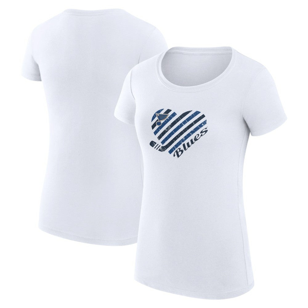 St. Louis Blues G-III 4Her by Carl Banks Women's Super-Slim Fit Lightweight Heart T-Shirt - NHL T-shirts