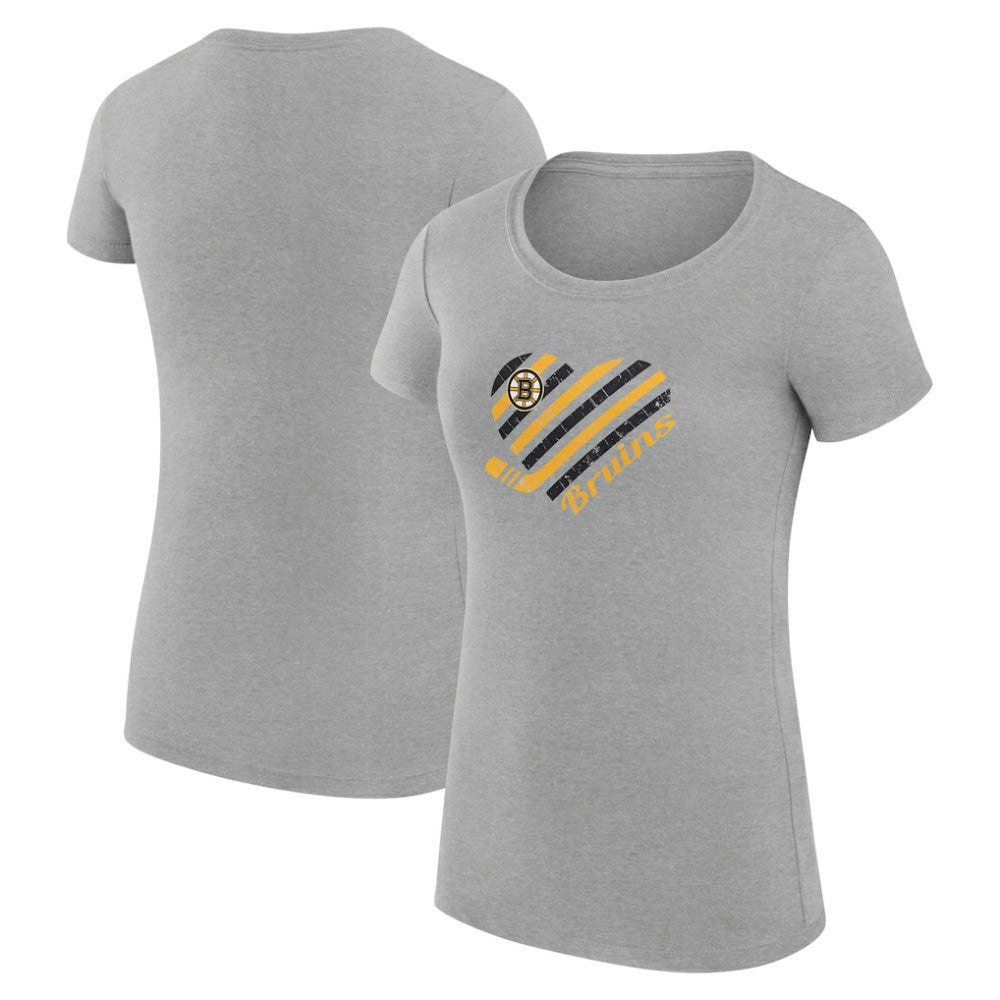 Boston Bruins G-III 4Her by Carl Banks Women's Super-Slim Fit Lightweight Heart T-Shirt - NHL T-shirts