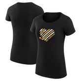 Boston Bruins G-III 4Her by Carl Banks Women's Super-Slim Fit Lightweight Heart T-Shirt - NHL T-shirts