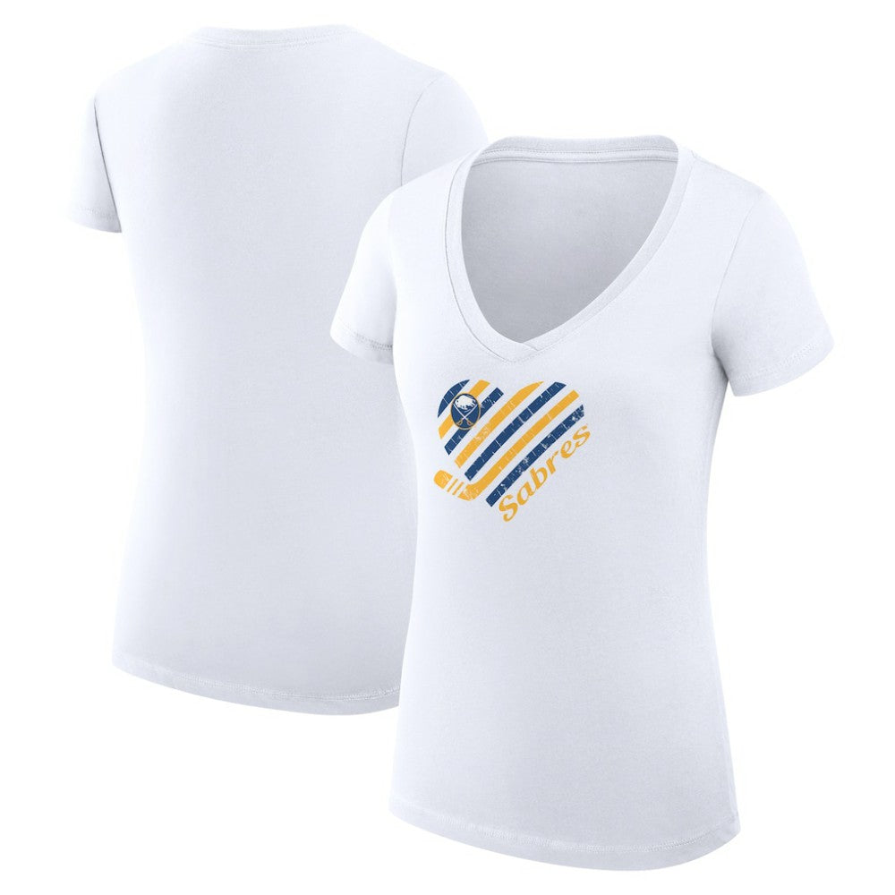 Buffalo Sabres G-III 4Her by Carl Banks Women's Super-Slim Fit Lightweight Heart V-Neck T-Shirt - NHL T-shirts