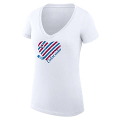 Colorado Avalanche G-III 4Her by Carl Banks Women's Super-Slim Fit Lightweight Heart V-Neck T-Shirt - NHL T-shirts