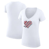 New Jersey Devils G-III 4Her by Carl Banks Women's Super-Slim Fit Lightweight Heart V-Neck T-Shirt - NHL T-shirts