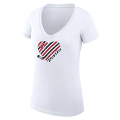 New Jersey Devils G-III 4Her by Carl Banks Women's Super-Slim Fit Lightweight Heart V-Neck T-Shirt - NHL T-shirts