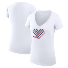 New York Rangers G-III 4Her by Carl Banks Women's Super-Slim Fit Lightweight Heart V-Neck T-Shirt - NHL T-shirts