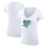San Jose Sharks G-III 4Her by Carl Banks Women's Super-Slim Fit Lightweight Heart V-Neck T-Shirt - NHL T-shirts