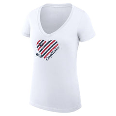 Washington Capitals G-III 4Her by Carl Banks Women's Super-Slim Fit Lightweight Heart V-Neck T-Shirt - NHL T-shirts