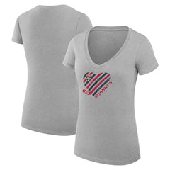 Florida Panthers G-III 4Her by Carl Banks Women's Super-Slim Fit Lightweight Heart V-Neck T-Shirt - NHL T-shirts