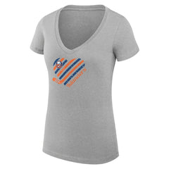 New York Islanders G-III 4Her by Carl Banks Women's Super-Slim Fit Lightweight Heart V-Neck T-Shirt - NHL T-shirts