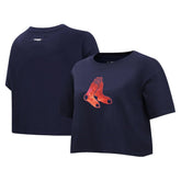 Boston Red Sox Pro Standard Women's Painted Sky Boxy Cropped T-Shirt - MLB T-shirts