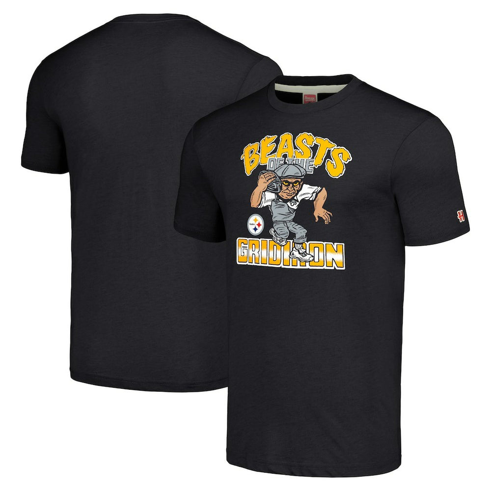 Pittsburgh Steelers Homage Unisex Monsters of the Gridiron Halloween Tri-Blend T-Shirt | NFL Sale