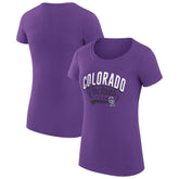Colorado Rockies G-III 4Her by Carl Banks Women's Super-Slim Fit Lightweight Filigree Team T-Shirt - MLB T-shirts