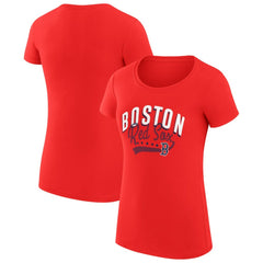 Boston Red Sox G-III 4Her by Carl Banks Women's Super-Slim Fit Lightweight Filigree Team T-Shirt - MLB T-shirts