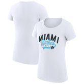 Miami Marlins G-III 4Her by Carl Banks Women's Super-Slim Fit Lightweight Filigree Team T-Shirt - MLB T-shirts