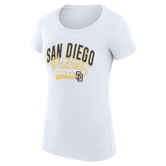 San Diego Padres G-III 4Her by Carl Banks Women's Super-Slim Fit Lightweight Filigree Team T-Shirt - MLB T-shirts