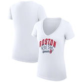 Boston Red Sox G-III 4Her by Carl Banks Women's Super-Slim Fit Lightweight Filigree Team V-Neck T-Shirt - MLB T-shirts