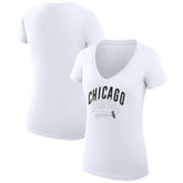Chicago White Sox G-III 4Her by Carl Banks Women's Super-Slim Fit Lightweight Filigree Team V-Neck T-Shirt - MLB T-shirts
