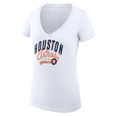 Houston Astros G-III 4Her by Carl Banks Women's Super-Slim Fit Lightweight Filigree Team V-Neck T-Shirt - MLB T-shirts