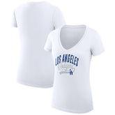 Los Angeles Dodgers G-III 4Her by Carl Banks Women's Super-Slim Fit Lightweight Filigree Team V-Neck T-Shirt - MLB T-shirts