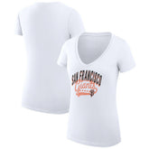 San Francisco Giants G-III 4Her by Carl Banks Women's Super-Slim Fit Lightweight Filigree Team V-Neck T-Shirt - MLB T-shirts