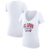 St. Louis Cardinals G-III 4Her by Carl Banks Women's Super-Slim Fit Lightweight Filigree Team V-Neck T-Shirt - MLB T-shirts