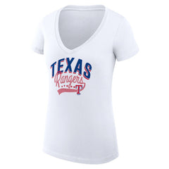Texas Rangers G-III 4Her by Carl Banks Women's Super-Slim Fit Lightweight Filigree Team V-Neck T-Shirt - MLB T-shirts