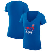 Chicago Cubs G-III 4Her by Carl Banks Women's Super-Slim Fit Lightweight Team Graphic V-Neck T-Shirt - MLB T-shirts