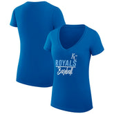 Kansas City Royals G-III 4Her by Carl Banks Women's Super-Slim Fit Lightweight Team Graphic V-Neck T-Shirt - MLB T-shirts