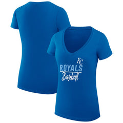 Kansas City Royals G-III 4Her by Carl Banks Women's Super-Slim Fit Lightweight Team Graphic V-Neck T-Shirt - MLB T-shirts